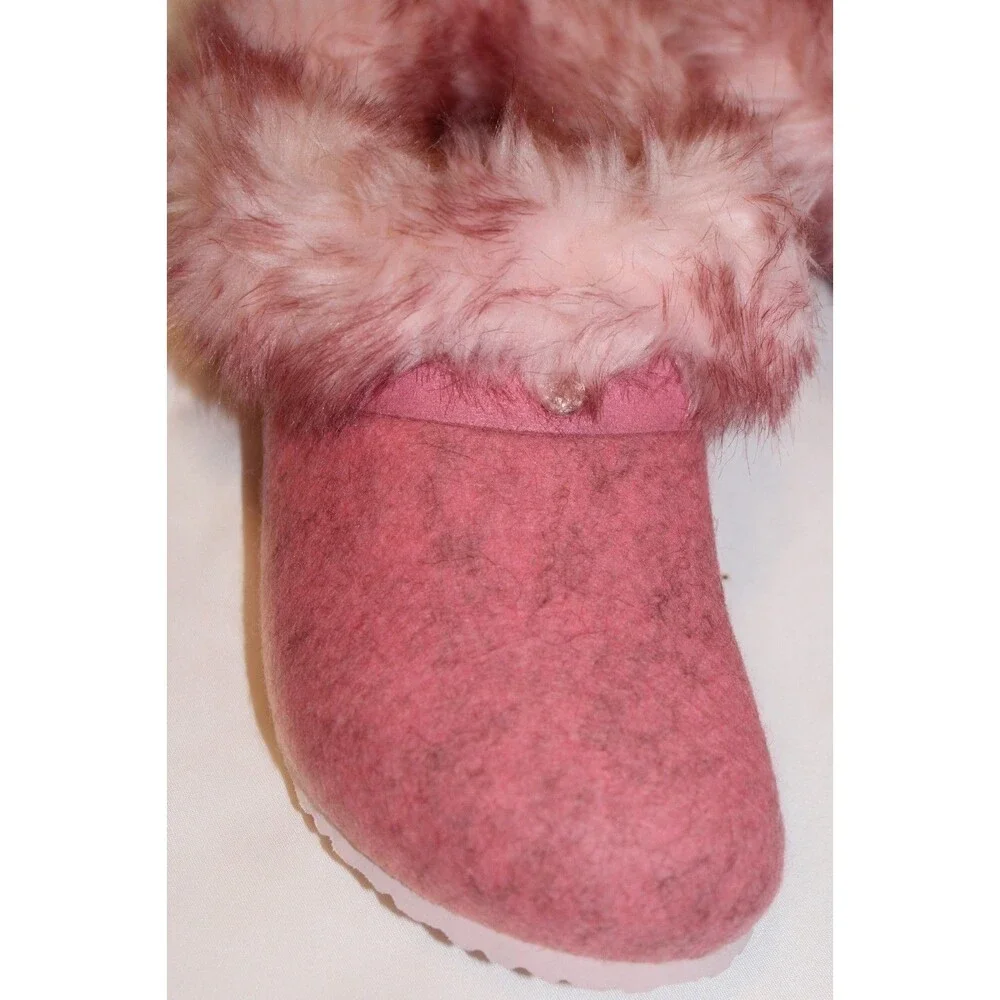 BIRKENSTOCK KIDS KAPREEN BRAID SHEARLING LINED SLIPPERS PINK EU 34 US 3-3.5  NIB